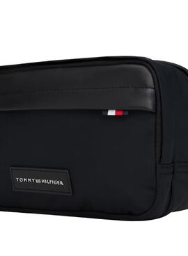 Trousse de toilette Tommy Hilfiger en nylon noir pour homme.