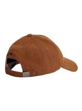 Casquette en velours côtelé marron Tommy Hilfiger Flag pour homme