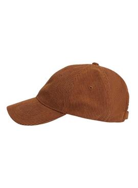 Casquette en velours côtelé marron Tommy Hilfiger Flag pour homme