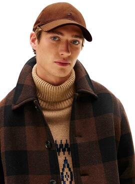 Casquette en velours côtelé marron Tommy Hilfiger Flag pour homme
