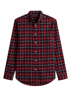 Chemise Tommy Hilfiger à carreaux rouges pour homme