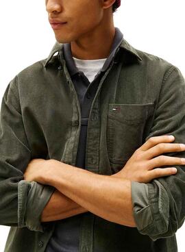 Chemise en velours côtelé vert pour homme Tommy Jeans