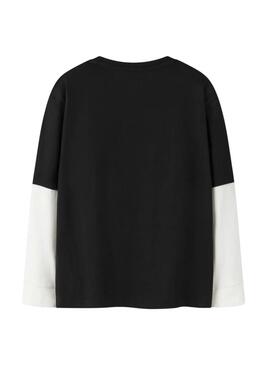 Maillot Name It Robin noir et blanc pour garçon