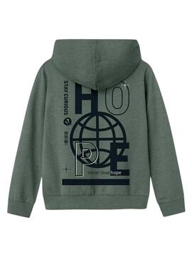 Sweatshirt Name It Molaf vert pour garçon