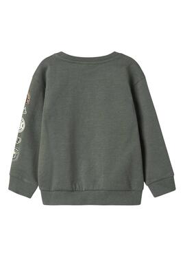 Sweatshirt Name It Molaf verte pour garçon