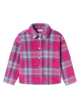 Chemise surchemise Name It Niyorka fuchsia pour fille