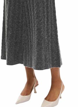 Jupe maxi en maille grise pour femme de la marque Vila Virelli