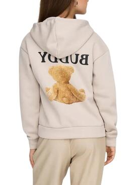 Sweat à capuche pour femme Only Ricky beige