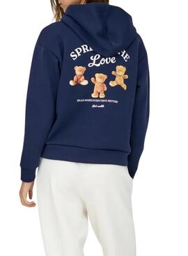 Sweat à capuche bleu Only Ricky pour femme