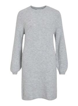Robe Vila Viretta en maille grise pour femme