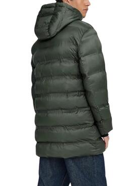 Manteau matelassé Only and Sons Union avec capuche verte pour homme