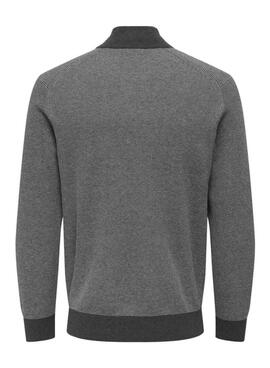 Maillot gris à fermeture éclair pour homme de Only and Sons Philip