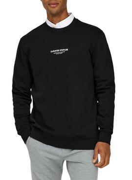 Sweatshirt Only and Sons Curated Crew noir pour homme.