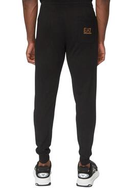 Pantalon Emporio Armani EA7 noir et doré pour homme