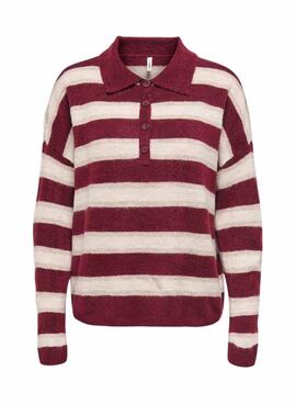 Polo en punto rayé pour femme Only Talio.