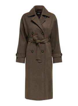 Manteau Only Gina marron pour femme
