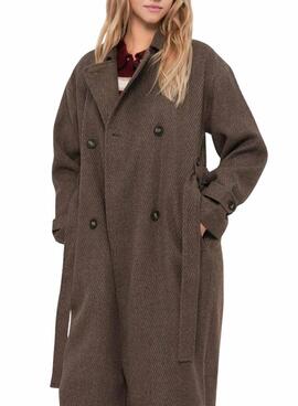 Manteau Only Gina marron pour femme