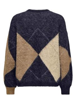 Maillot Only Noeme Jacquard marine pour femme