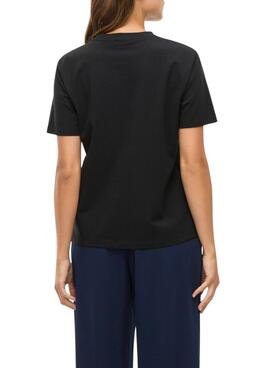 T-shirt Vila Vinora noir avec des lèvres imprimées pour femme