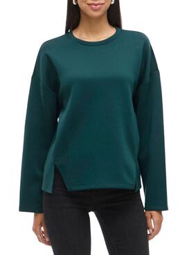 Sweat-shirt Vila Visiffi vert pour femme
