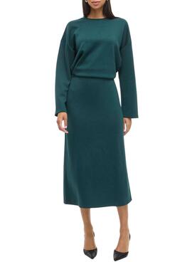 Jupe midi verte Vila Visiffi pour femme