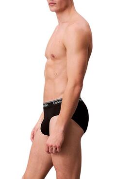 Pack 3 slips Calvin Klein Microfibre Stretch noir pour homme.