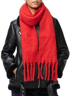 Écharpe Pieces Bea Narrow rouge pour femme
