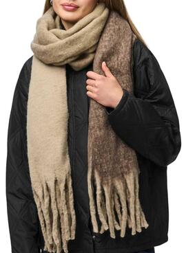 Foulard Pieces Bea marron à carreaux long pour femme