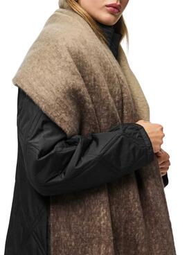 Foulard Pieces Bea marron à carreaux long pour femme