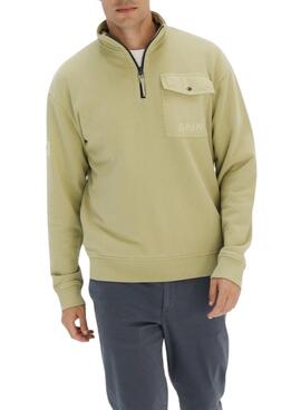 Sweatshirt Le Poulpe Perkins poche verte pour homme