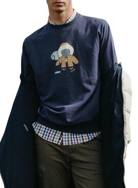 Anorak El Pulpo rembourré réversible beige et marine pour homme