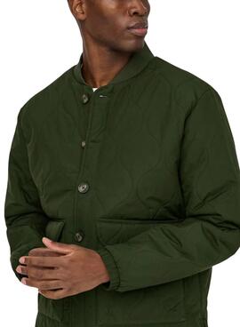Veste matelassée verte pour homme Only and Sons, modèle Anton