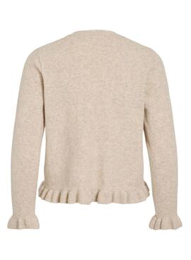 Veste Vila Vijacia beige à volants pour femme.