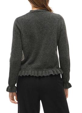 Veste grise Vila Vijacia avec volants pour femme