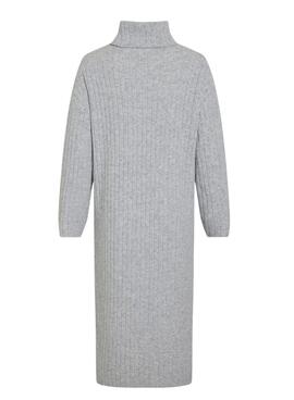 Robe Vila Vilassia en tricot col roulé gris pour femme