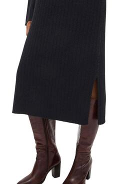 Robe en maille Vila Vilassia col roulé noire pour femme.