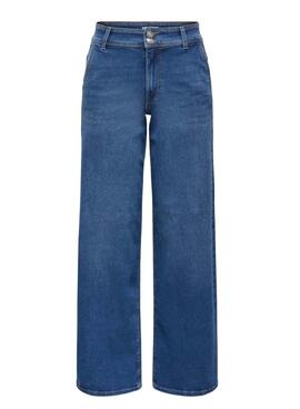 Jean large à jambe large Only Astoria en bleu moyen pour femme
