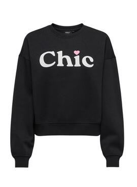 Sweatshirt Only Best negro print pour femme