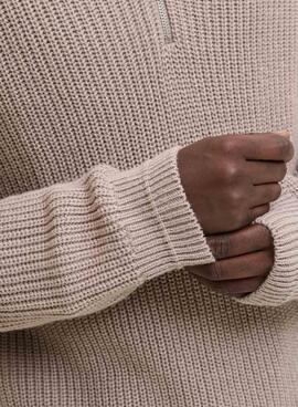 Maillot Jack and Jones Kaito Zip beige pour homme.