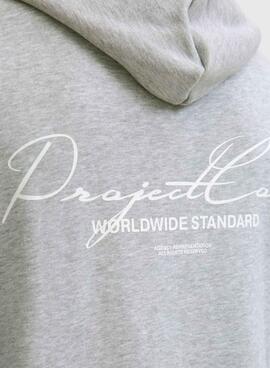 Sweat à capuche Jack and Jones Cocover gris pour homme