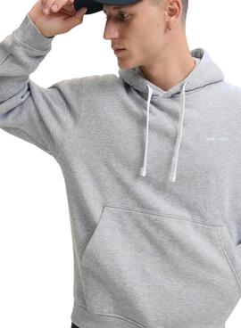 Sweat à capuche Jack and Jones Cocover gris pour homme