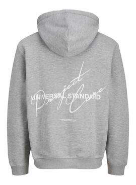 Sweat à capuche Jack and Jones Cocover gris pour homme