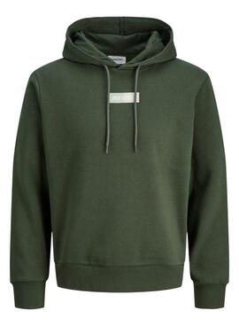 Sweat à capuche Jack and Jones Vert Olive pour homme