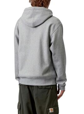 Sweat à capuche Carhartt Hooded American Script gris foncé pour homme