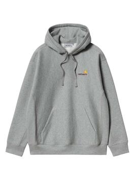 Sweat à capuche Carhartt Hooded American Script gris foncé pour homme