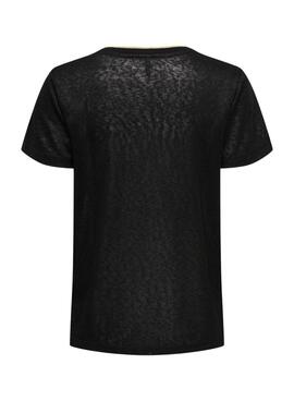 T-shirt Only Beatrice manches courtes noire pour femme.