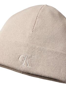 Bonnet Calvin Klein logo CK beige pour homme