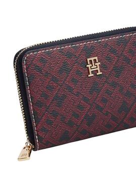 Portefeuille Tommy Hilfiger Icon avec motif monogramme marine pour femme