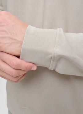 Sweat à capuche zippé Jack and Jones Soho beige pour homme