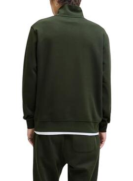 Sweat à capuche zippé Jack and Jones Soho vert pour homme